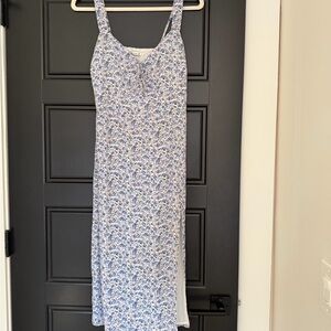 Abercrombie Floral Blue and White Midi Dress